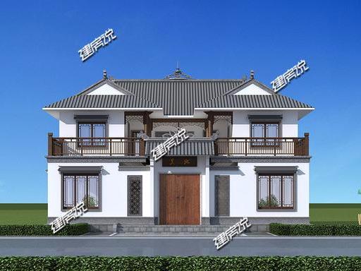 二層四合院住宅設計圖，外觀精致漂亮，方正大氣，深受大眾的喜愛