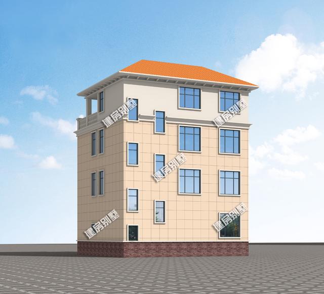 帶涼亭的四層農(nóng)村別墅設(shè)計(jì)圖，在大露臺(tái)，內(nèi)配11間臥室，業(yè)主嫌太少了。