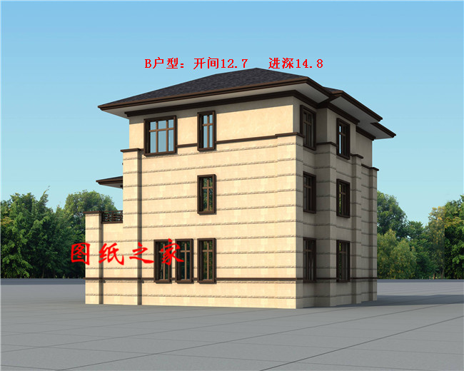 精選五套人氣頗高的三層中式別墅，五種戶型，五種尺寸