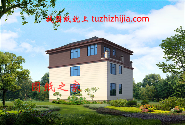 新式160平方米農(nóng)村三層樓房設(shè)計(jì)圖，客廳中空