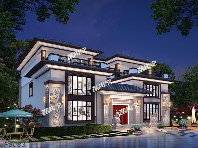 這款新中式三層別墅設(shè)計圖，效果圖剛設(shè)計出來，就受到廣大建房者的追捧。