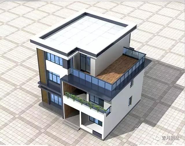 現(xiàn)代三層小別墅，占地130平米，外觀時(shí)尚美觀，適合農(nóng)村自建