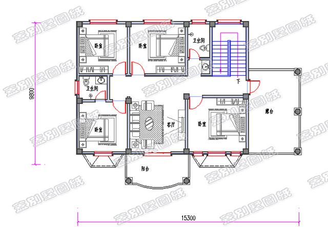 帶車庫(kù)的三層歐式別墅設(shè)計(jì)圖，大堂屋設(shè)計(jì)，功能性齊全。
