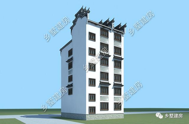 10.26X13.56米的六層徽派別墅設(shè)計(jì)圖，徽派照樣能建高層，那在整個(gè)鎮(zhèn)上，可是最耀眼的呢！
