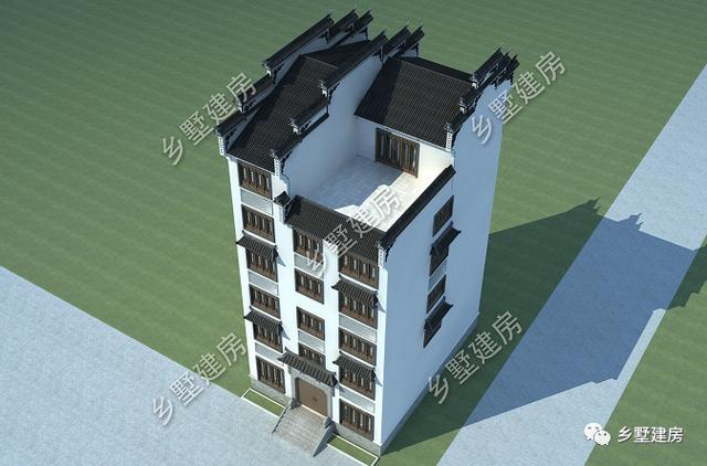 10.26X13.56米的六層徽派別墅設(shè)計(jì)圖，徽派照樣能建高層，那在整個(gè)鎮(zhèn)上，可是最耀眼的呢！