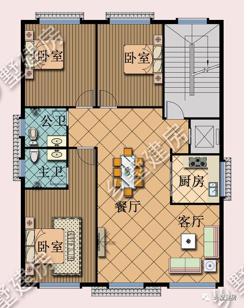 10.26X13.56米的六層徽派別墅設(shè)計(jì)圖，徽派照樣能建高層，那在整個(gè)鎮(zhèn)上，可是最耀眼的呢！