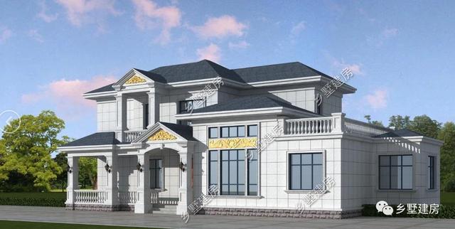 造價(jià)經(jīng)濟(jì)，施工簡單的二層小別墅戶型，屋頂錯落有致，十分有韻味，實(shí)在是農(nóng)村建房上上之選！