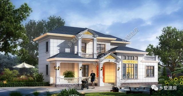 造價(jià)經(jīng)濟(jì)，施工簡單的二層小別墅戶型，屋頂錯落有致，十分有韻味，實(shí)在是農(nóng)村建房上上之選！