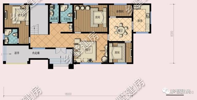 造價(jià)經(jīng)濟(jì)，施工簡單的二層小別墅戶型，屋頂錯落有致，十分有韻味，實(shí)在是農(nóng)村建房上上之選！
