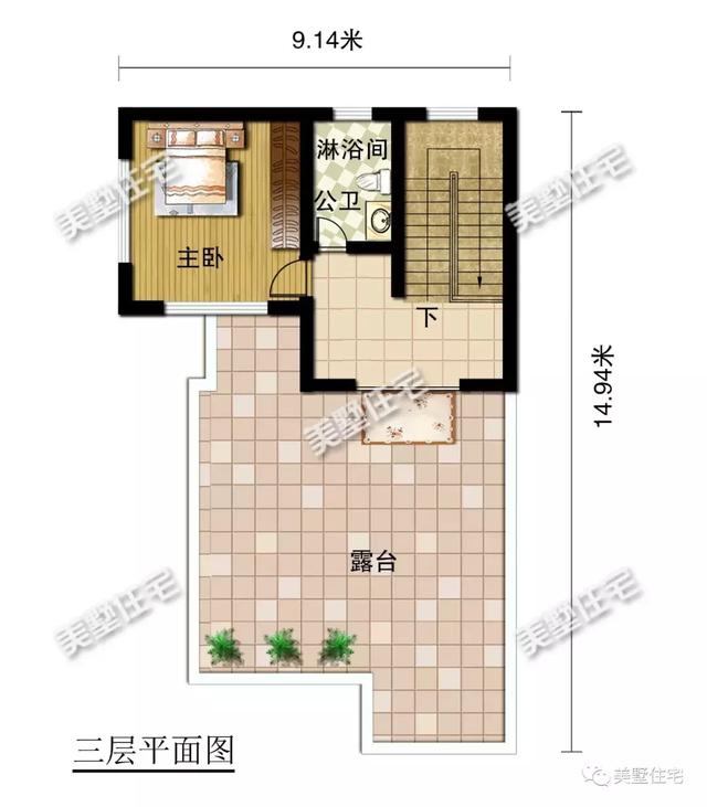 帶悠然小前院的三層現(xiàn)代別墅設(shè)計(jì)圖，清透中不失穩(wěn)重大方，時(shí)尚范十足
