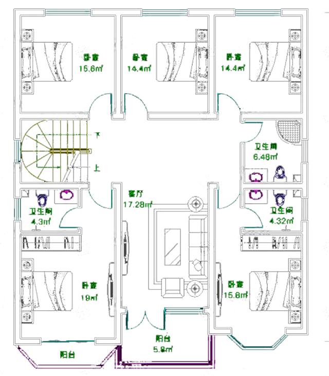 帶涼亭的三層別墅設(shè)計(jì)圖，平屋頂設(shè)計(jì)，經(jīng)濟(jì)實(shí)用，非常適合農(nóng)村自建。