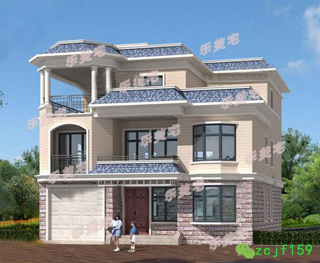 帶涼亭的三層別墅設(shè)計(jì)圖，平屋頂設(shè)計(jì)，經(jīng)濟(jì)實(shí)用，非常適合農(nóng)村自建。