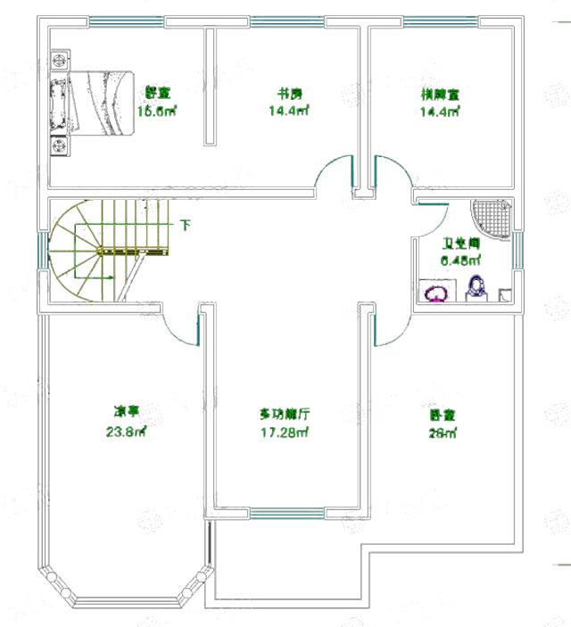 帶涼亭的三層別墅設(shè)計(jì)圖，平屋頂設(shè)計(jì)，經(jīng)濟(jì)實(shí)用，非常適合農(nóng)村自建。