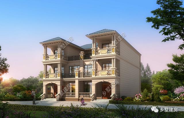 典雅的歐式三層雙拼別墅設(shè)計(jì)圖，新設(shè)計(jì)的別墅款式真是好看又實(shí)用！