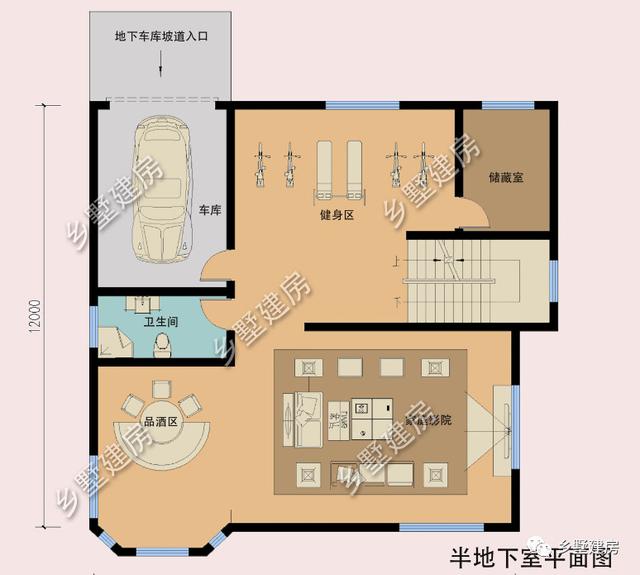 帶半地下室的三層豪華別墅，帶音樂室+健身房+酒窖，很多路人經(jīng)過也都會(huì)停下駐足觀賞，