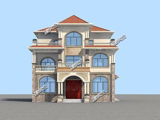 占地面積140米的三層歐式別墅設計圖，戶型方正，適合農(nóng)村自建。