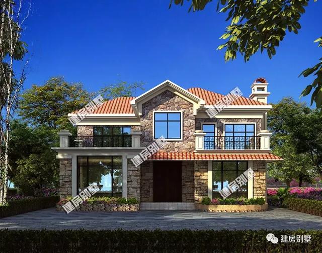 兩棟面寬相近的農(nóng)村別墅自建房屋，第一棟是真的美，美到心坎里