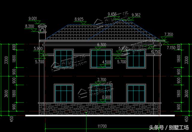 二層新中式別墅設計圖，11.7X10m，4個臥室16萬可建