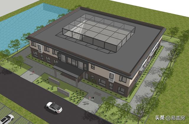 田園主題酒店設(shè)計(jì)圖紙，兩層蓋出5層的豐富功能