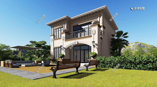 2層歐式小別墅設(shè)計(jì)圖，造價(jià)35萬(wàn)，占地120㎡，建一棟在農(nóng)村超受歡迎