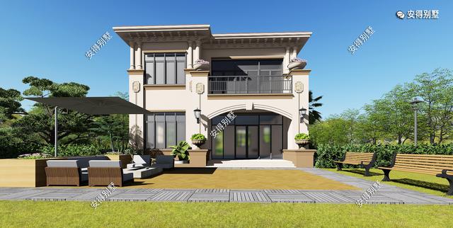 2層歐式小別墅設(shè)計(jì)圖，造價(jià)35萬(wàn)，占地120㎡，建一棟在農(nóng)村超受歡迎