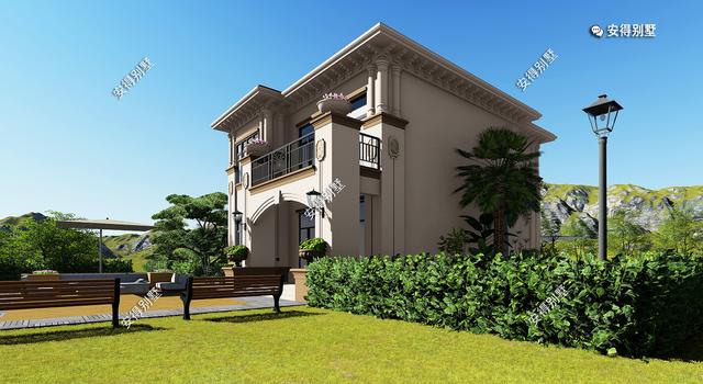 2層歐式小別墅設(shè)計(jì)圖，造價(jià)35萬(wàn)，占地120㎡，建一棟在農(nóng)村超受歡迎