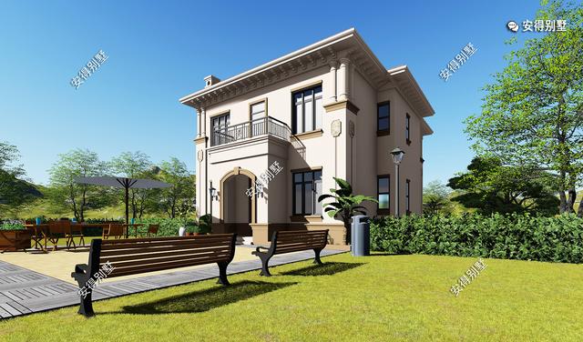 2層歐式小別墅設(shè)計(jì)圖，造價(jià)35萬(wàn)，占地120㎡，建一棟在農(nóng)村超受歡迎