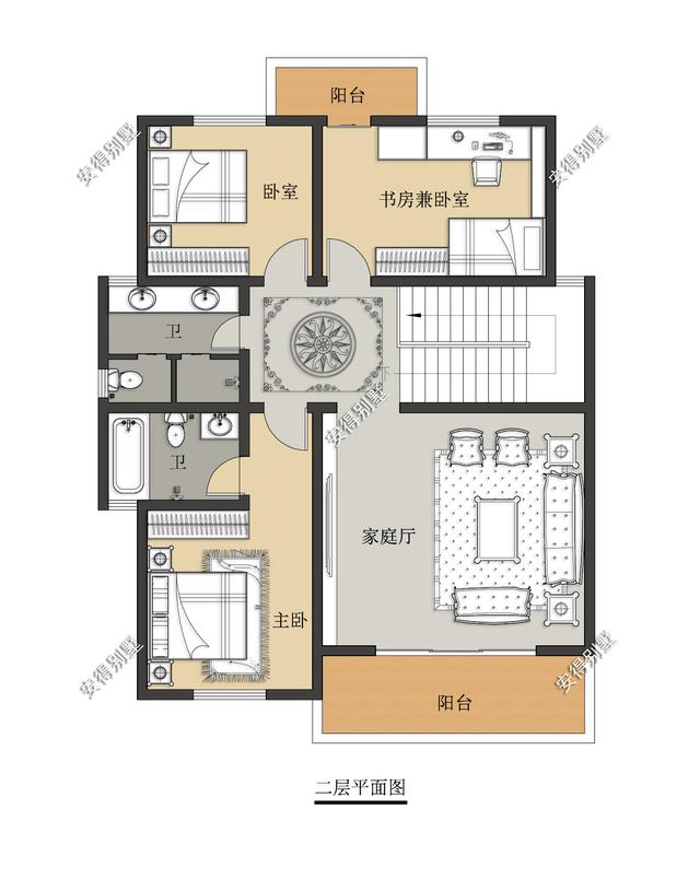 2層歐式小別墅設(shè)計(jì)圖，造價(jià)35萬(wàn)，占地120㎡，建一棟在農(nóng)村超受歡迎
