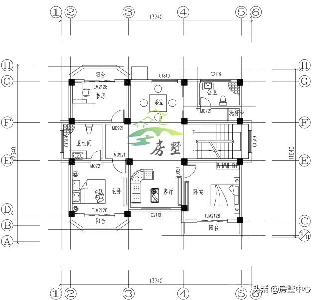 八角窗設計的客廳餐廳別墅設計圖，體驗不一樣的生活環(huán)境