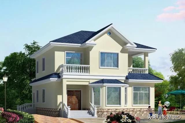 二層別墅設(shè)計(jì)圖，柴火房和車庫都有的歐式別墅，這才是農(nóng)村該有的樣子