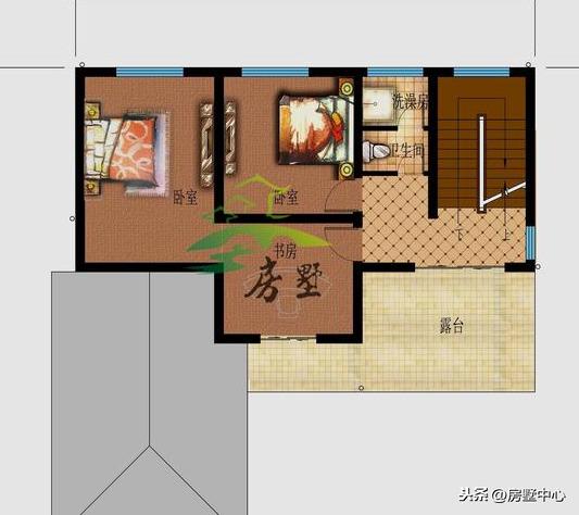 歐式別墅設(shè)計(jì)圖，浴室與衛(wèi)生間隔斷，地面干燥整潔