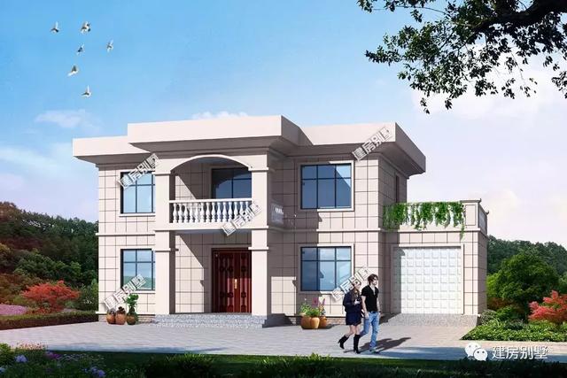 經(jīng)濟(jì)實(shí)用的兩層農(nóng)村別墅設(shè)計(jì)圖，第一棟帶車庫(kù)還是平屋頂設(shè)計(jì)