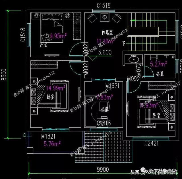 10×9米自建房怎么蓋？兩款兩層圖紙，一款20萬一款25萬