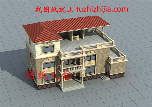 40萬左右農(nóng)村三層樓房設(shè)計(jì)圖，帶露臺(tái)，占地190平方米