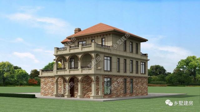 造型別致，立面豐富的三層坡屋頂自建別墅設(shè)計(jì)圖，超適合農(nóng)村生活