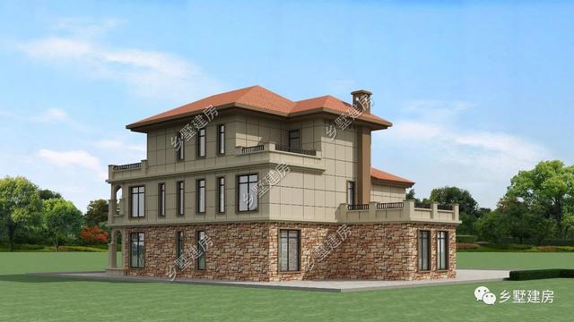 造型別致，立面豐富的三層坡屋頂自建別墅設(shè)計(jì)圖，超適合農(nóng)村生活