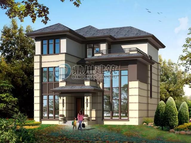 新中式三層別墅設(shè)計(jì)圖，經(jīng)典接地氣戶(hù)型，8間臥室盡享天倫！