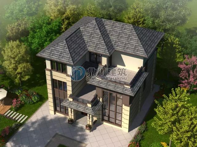 新中式三層別墅設(shè)計(jì)圖，經(jīng)典接地氣戶(hù)型，8間臥室盡享天倫！