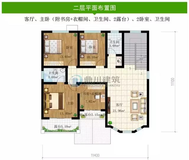 開間11米二層農(nóng)村別墅設(shè)計(jì)圖，內(nèi)設(shè)堂屋神臺(tái)，有品位還接地氣！