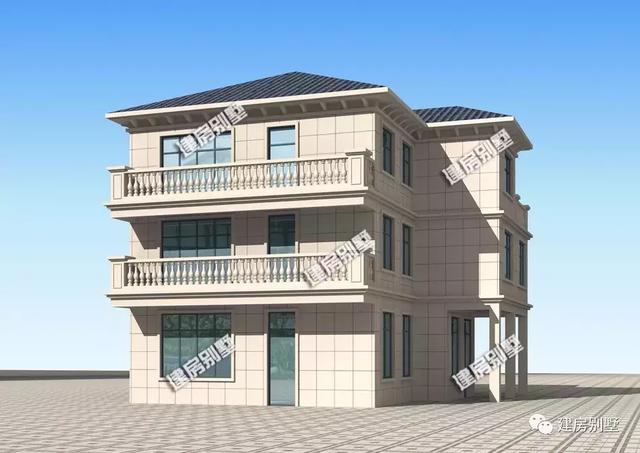 12×13.5米農(nóng)村別墅設(shè)計(jì)圖，簡(jiǎn)約的外觀，照樣很大氣