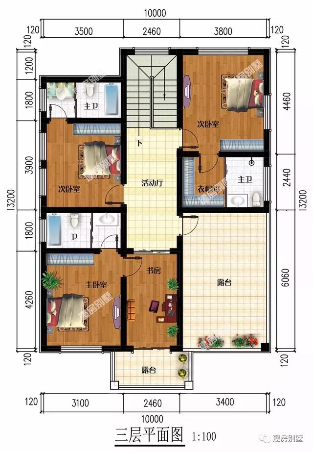 歐式風(fēng)格自建房屋設(shè)計(jì)圖紙，占地面積120左右的，時尚洋氣又實(shí)用