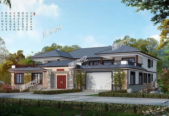 廣東富豪搶著蓋的四合院別墅帶設計圖，帶有庭院大車庫，設計美極了