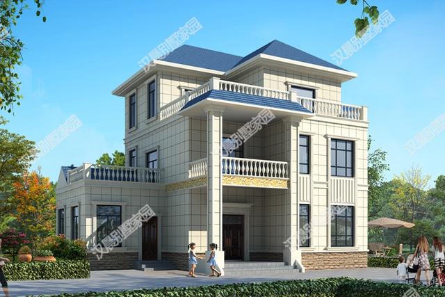 三層別墅設(shè)計圖，13.4X10.7米美觀又實用，建了全村都說好！