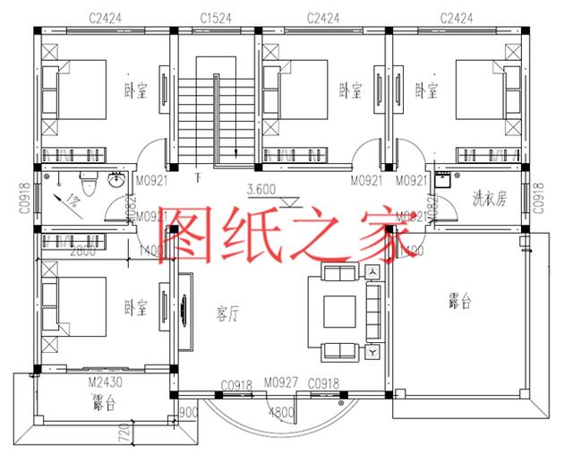 15X12米的二層別墅設(shè)計(jì)圖，造價(jià)30萬(wàn)美觀(guān)又實(shí)用，非常適合農(nóng)村建造！