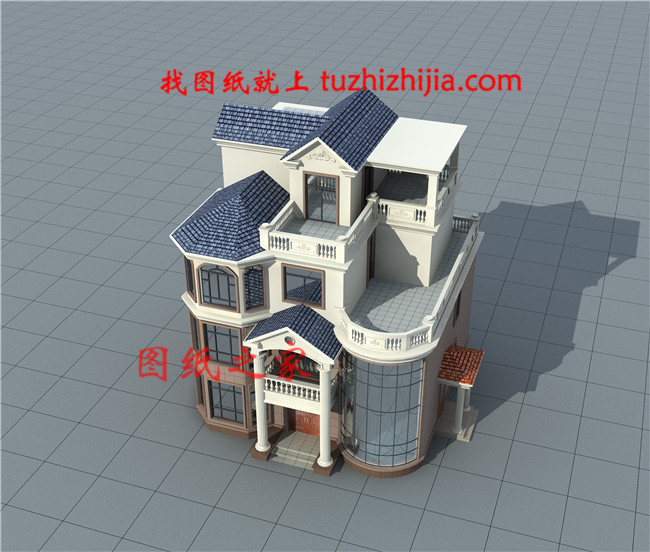 2019新款四層樓房設(shè)計(jì)圖，占地120平方米左右，客廳中空