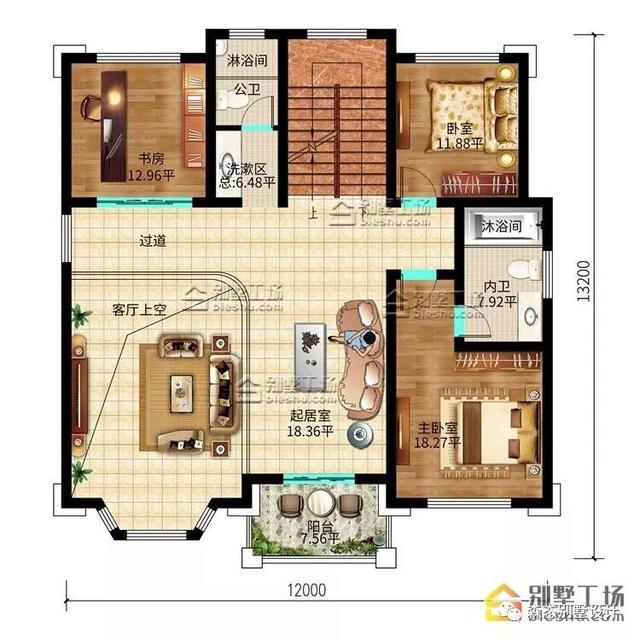 三層歐式別墅設(shè)計圖，12X13.2m，45萬造價“名利雙收”