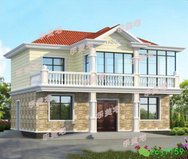 農(nóng)村二層自建別墅設(shè)計圖，12x12帶陽光花房