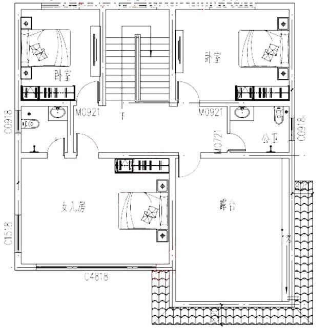 2024年新款農(nóng)村新中式別墅設(shè)計效果圖，徽系設(shè)計
