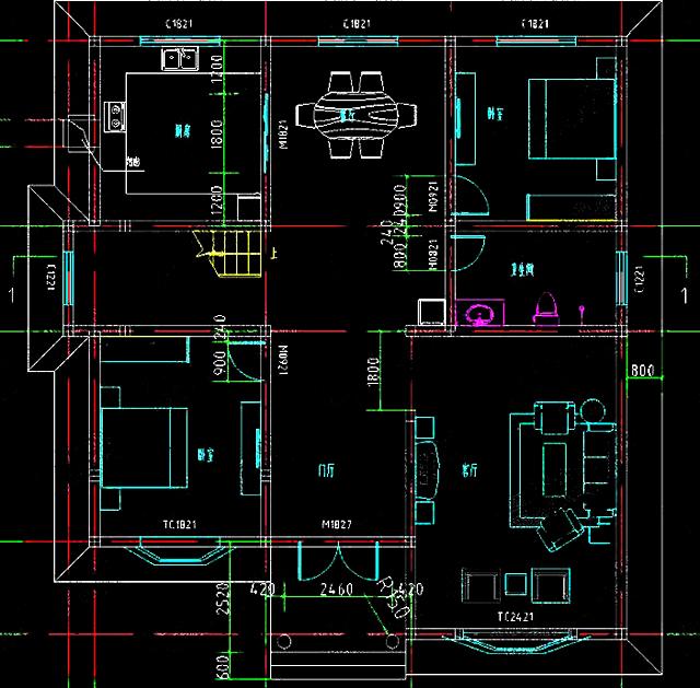 農(nóng)村二層別墅設(shè)計圖（附鏡像款），帶飄窗，外觀顏色靚麗！