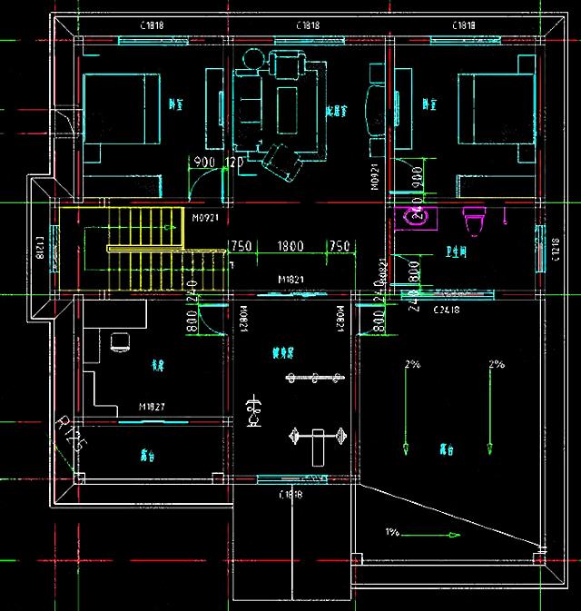 農(nóng)村二層別墅設(shè)計圖（附鏡像款），帶飄窗，外觀顏色靚麗！
